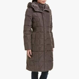 Cole Haan womens Long Quilted Puffer Coat Down Jacket
